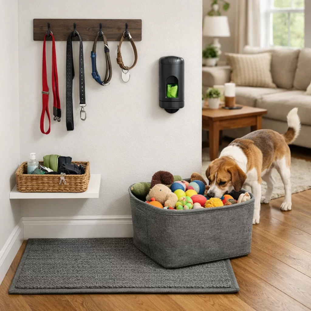 Featured image for Pet Supply Storage Ideas for Food Leashes Toys and Grooming Gear